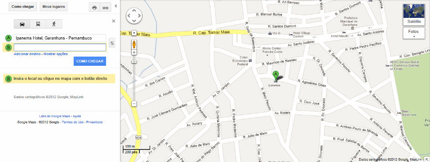 Ipanema Hotel - Distâncias para os principais pontos da cidade e outras localidades